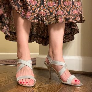 Silver heels Nina Shoes, New York